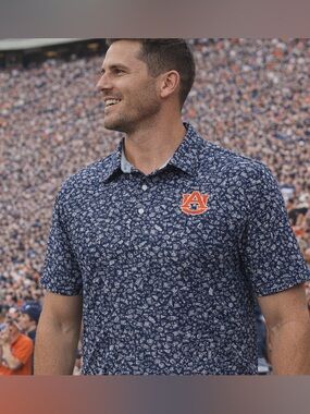 Columbia PFG Auburn University Button-Up Shirt • Navy Pattern • NWOT XL